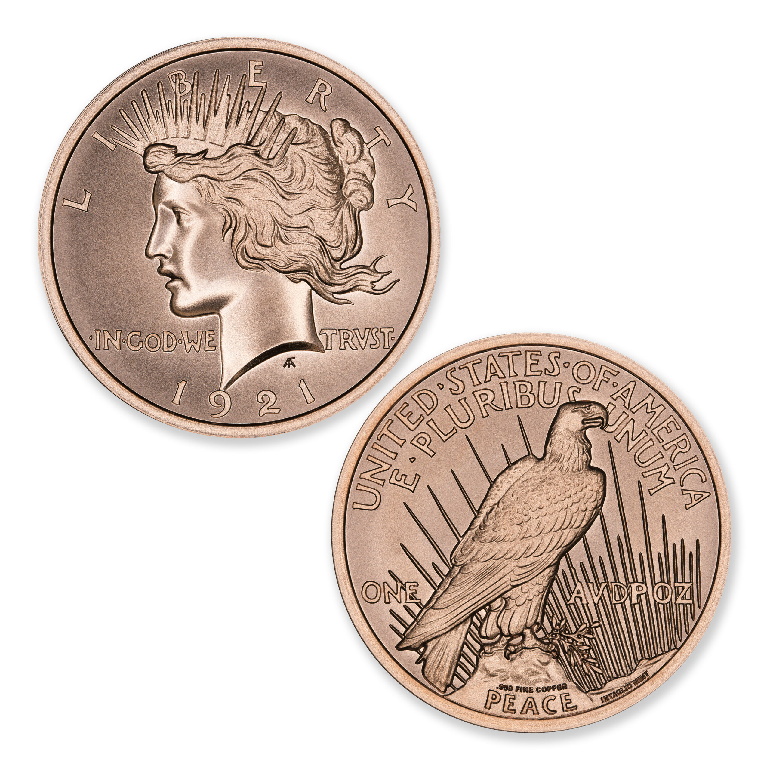 MODERN U.S. COIN TRIBUTES - PEACE DOLLAR - 1OZ - 39MM