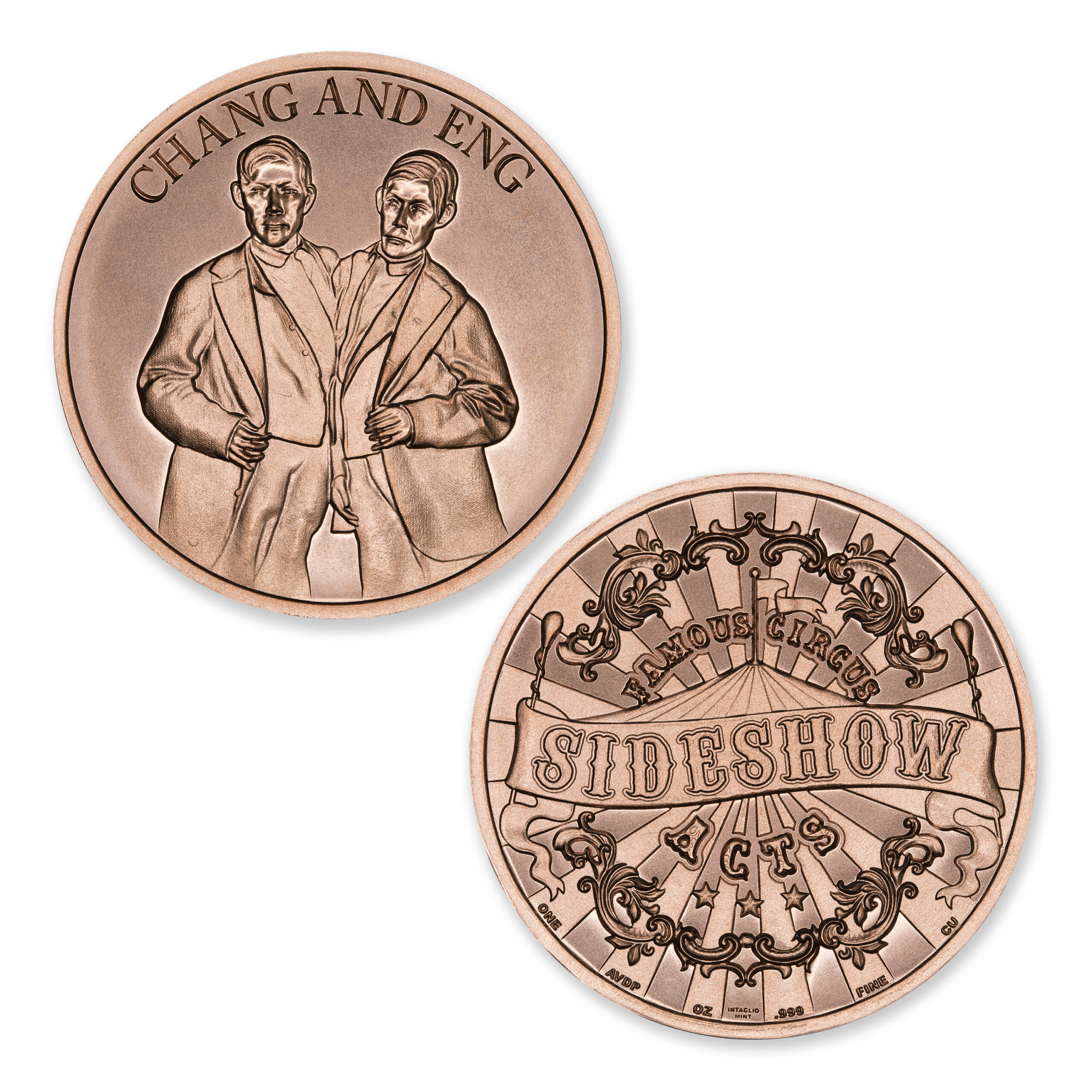 FAMOUS CIRCUS SIDESHOW ACTS - CHANG & ENG - 1OZ - 39MM