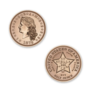 U.S. PATTERN TRIBUTES - $4 STELLA - FLOWING HAIR - 1/2OZ - 30MM