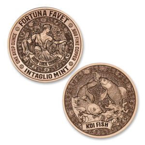 FORTUNA FAVET - GOOD LUCK CHARMS SERIES - KOI FISH - 1OZ - 39MM